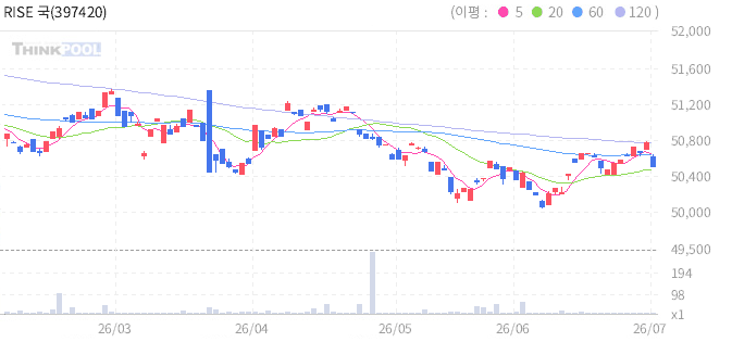 RISE 국채선물5년추종 일봉 차트