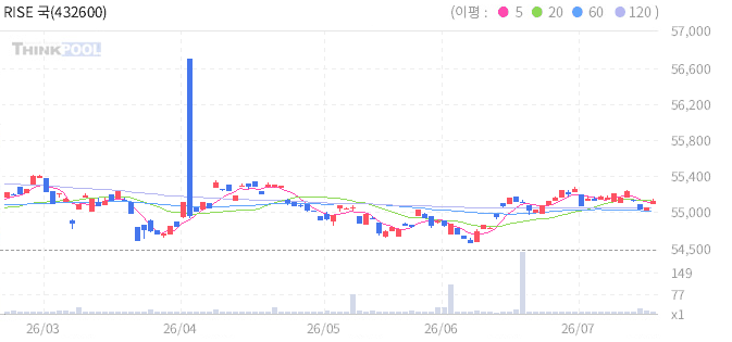 RISE 국채선물3년 일봉 차트