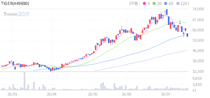 TIGER 한중반도체(합성) 일봉 차트