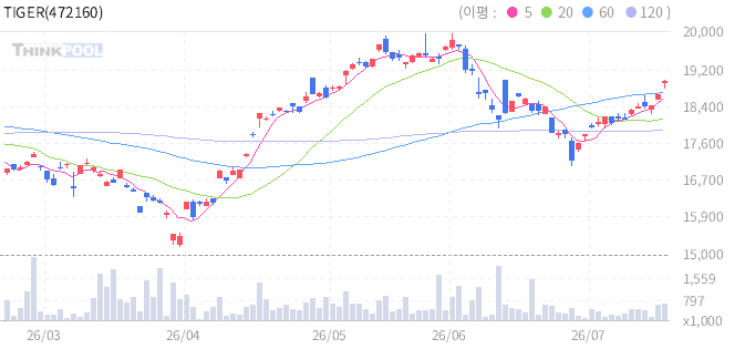 TIGER 미국테크TOP10 INDXX(H) 일봉 차트