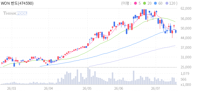 WON 반도체밸류체인액티브 일봉 차트