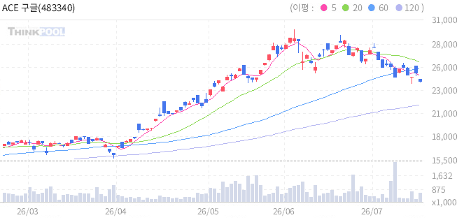 ACE 구글밸류체인액티브 일봉 차트