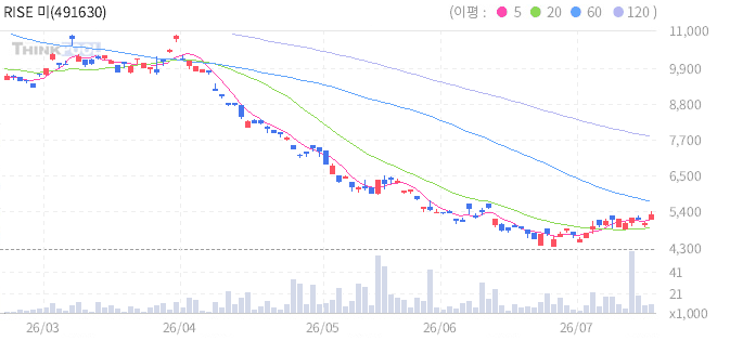 RISE 미국반도체인버스(합성 H) 일봉 차트