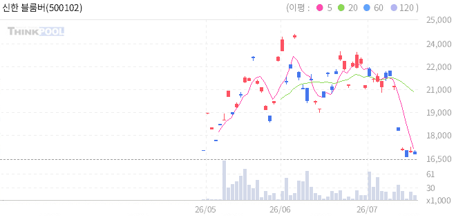 신한 블룸버그 2X 천연가스 선물 ETN B 일봉 차트